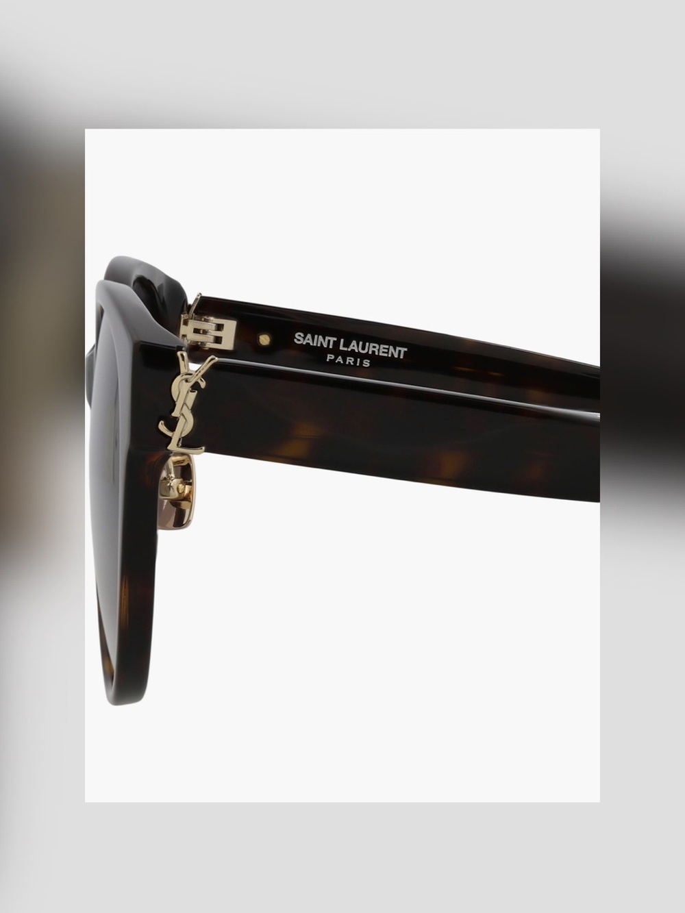 Saint Laurent 57mm Tortoiseshell Round Gradient Sunglasses with Gold Accent - Picture 3 of 4